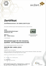 LINZ Industriedienstleistungen DIN ISO 14001 Zertifikat